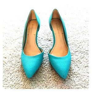 Turquoise Croc-Look Pumps - Only Worn Once
